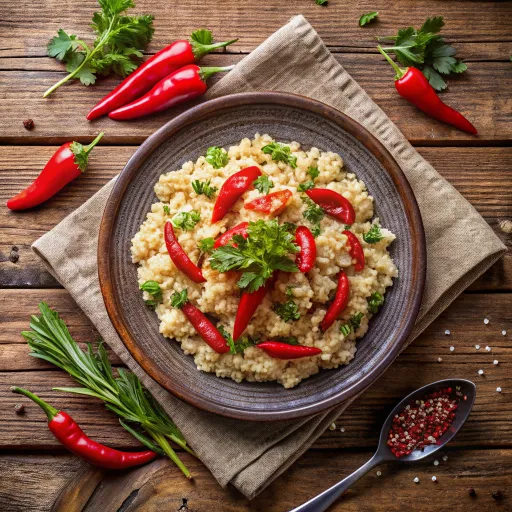 Pikantni Rižoto sa Crvenom Paprikom i Kvinojom